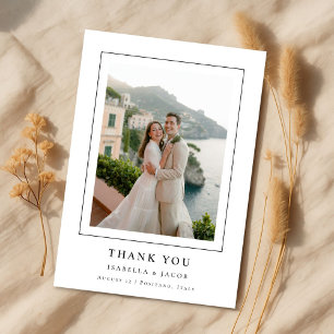 Cartão De Agradecimento Casamento Destino Simples Moderno Elegante Foto