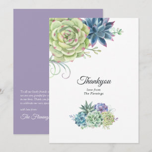 Cartão De Agradecimento Casamento do Desert Cactus Succulents