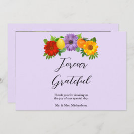 Cartão De Agradecimento Casamento do Jardim Floral de Citrus