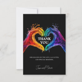 Cartão De Agradecimento Casamento do ❤️ Simples Coração do Orgulho