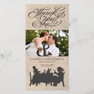 Cartão De Agradecimento Casamento Do Tea Party Com Chapéus Loucos Obrigado