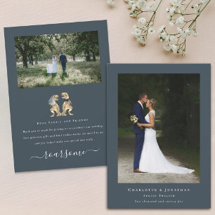 Cartão De Agradecimento Casamento do Tema Dinossauro Moderno 2 Foto