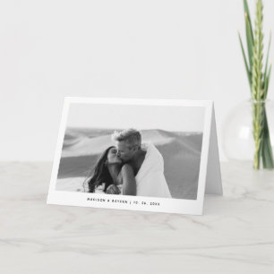 Cartão De Agradecimento Casamento Dobrado Código QR Foto Simples Minimalis