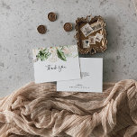 Cartão De Agradecimento Casamento Dourado Floral Floral Foliar Tropical<br><div class="desc">Este cartões de agradecimentos de casamento floral plano floral foliar de ouro tropical é perfeito para um casamento rústico. O design apresenta ouro de aquarela pintada à mão e folhagem verde tropical com flores escamoteadas elegantes. Personalize o dentro da placa com seus nomes e uma mensagem de obrigado. Ou deixe...</div>