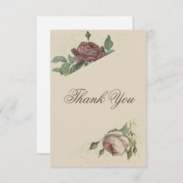 Cartão De Agradecimento Casamento Dourado Rustic Floral Modern Burgundy Ma