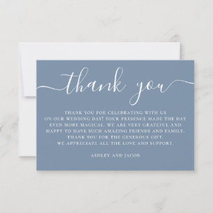 Cartão De Agradecimento Casamento Dusty Blue Costeiro Romântico   Romântic