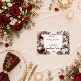Cartão De Agradecimento Casamento Elegância Romântica de Frutas do Inverno