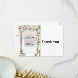 Cartão de Agradecimento Casamento Elegante