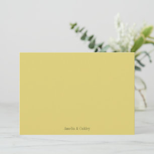 Cartão De Agradecimento Casamento Elegante Amarelo Minimalista Personaliza