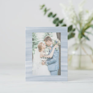Cartão De Agradecimento Casamento Elegante Azul-Muted Chic Costeiro
