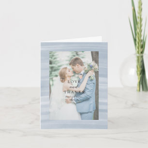 Cartão De Agradecimento Casamento Elegante Azul-Muted Chic Costeiro
