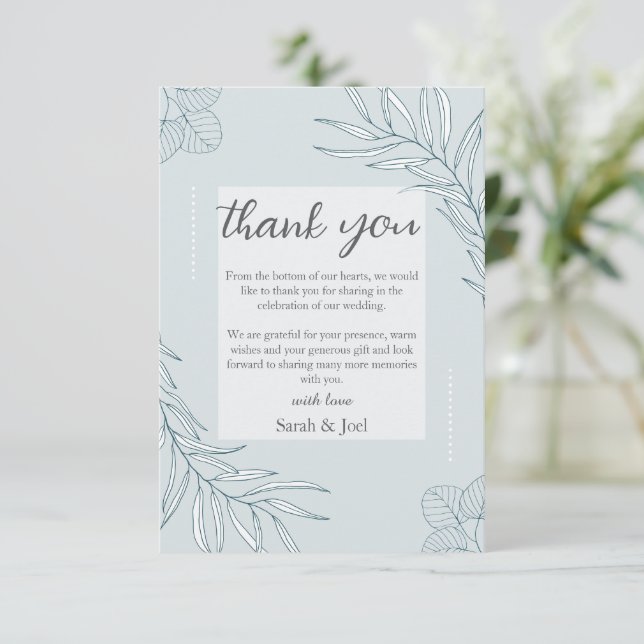 Cartão De Agradecimento Casamento Elegante Boho Wildflower (Em pé/Frente)