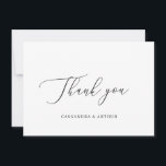 Cartão De Agradecimento Casamento Elegante Branco Clássico Simples<br><div class="desc">Cartões de agradecimentos de casamento branco clássico com "Obrigado" em um roteiro delicado. Um layout simples sem gráficos torna isso um design elegante e eterno,  perfeito para um casamento formal. Este cartões de agradecimentos não fotográfico é excelente para um casal que quer cartas de agradecimento sem fotos.</div>