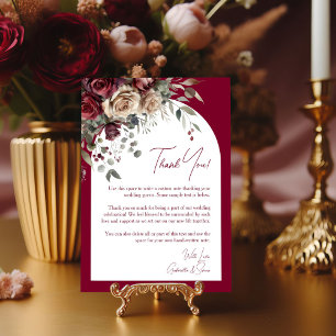 Cartão De Agradecimento Casamento Elegante de Arca Moderna e Rosas de Burg