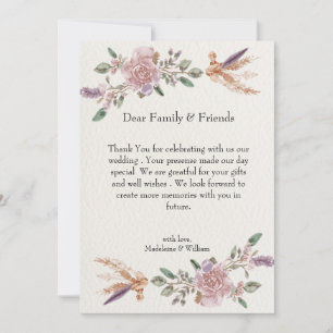 Cartão De Agradecimento Casamento Elegante de Boho Russo Moderno