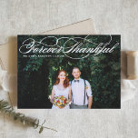 Cartão De Agradecimento Casamento Elegante de Brancos para Sempre Agradáve<br><div class="desc">eterno agradecimento | Envie obrigados para a família e amigos com este cartões de agradecimentos de fotos personalizável. Ele apresenta uma escrita elegante e é perfeito para vários eventos, como casamentos e graduações. Personalize adicionando suas fotos favoritas. Este elegante cartões de agradecimentos de casamento também está disponível em outros estoques...</div>