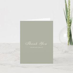 Cartão De Agradecimento Casamento Elegante de Foto Verde Clássica Muted
