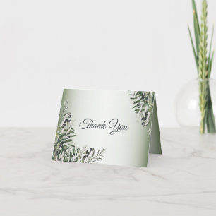 Cartão De Agradecimento Casamento Elegante de Oliva Negra
