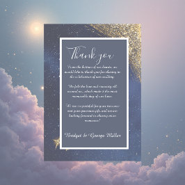 Cartão De Agradecimento casamento elegante do céu da galáxia azul