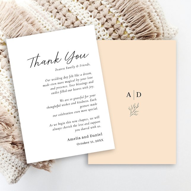 Cartão De Agradecimento casamento elegante do orçamento obrigado cartas (budget elegant wedding thank you cards)