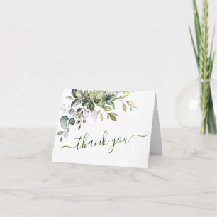 Cartão De Agradecimento Casamento Elegante Eucalyptus Greenery