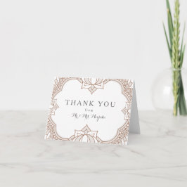 Cartão De Agradecimento Casamento Elegante Mehndi
