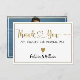 Cartão De Agradecimento Casamento Elegante Obrigado Foto De Casal