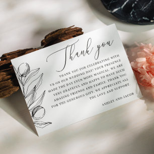 Cartão De Agradecimento Casamento Elegante Olive Italiana   Mediterrâneo