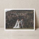 Cartão De Agradecimento Casamento elegante simples<br><div class="desc">Paisagem simples e moderno cartões de agradecimentos de casamento com nota.</div>