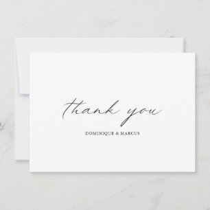 Cartão De Agradecimento Casamento Elegante Simples e Minimalista da Caligr