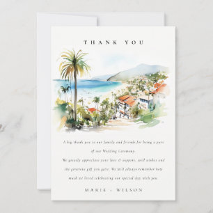 Cartão De Agradecimento Casamento em Puerto Vallarta México aquarela