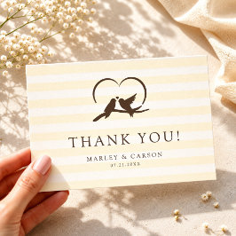 Cartão De Agradecimento Casamento encantador moderno do pássaro do paraíso