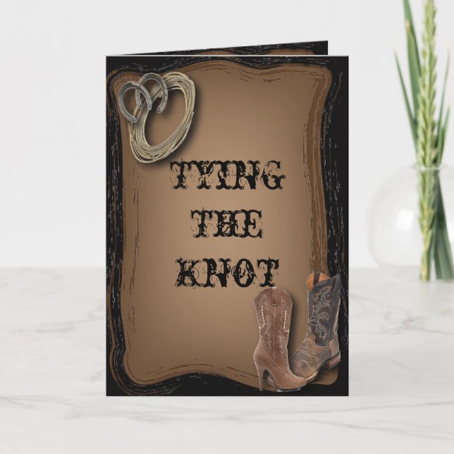 Cartão De Agradecimento casamento entre botas de cowboy ocidentais (Frente)