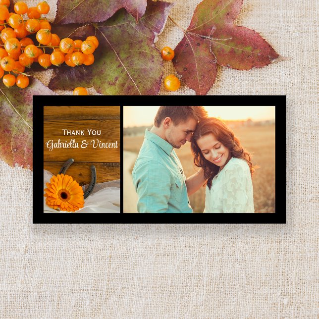 Cartão De Agradecimento Casamento entre Laranja Daisy Horsfere Ocidental O (Criador carregado)