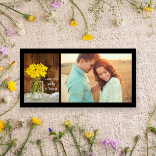 Cartão De Agradecimento Casamento entre Mason Jar e Daisies - Obrigado