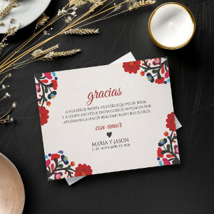Cartão De Agradecimento Casamento Espanhol Floral Elegante Colorido Fiesta