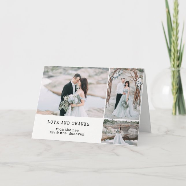 Cartão De Agradecimento Casamento Etéreo | Obrigado 3 Foto (Frente)