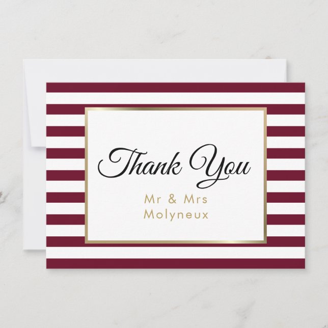Cartão De Agradecimento Casamento Faux Gold Foil Obrigado (Frente)