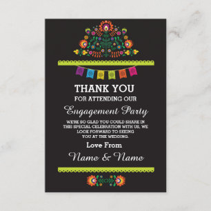 Cartão de Agradecimento Casamento Fiesta Mexicana