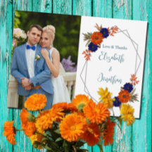 Casamento Floral Azul de Marinho Laranja de Outono