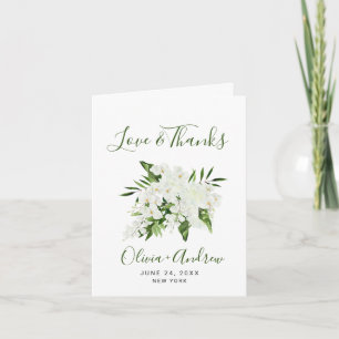 Cartão De Agradecimento Casamento Floral Boêmiano das Orquídeas Brancas 
