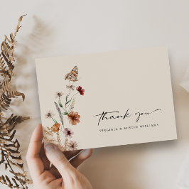 Cartão De Agradecimento Casamento Floral Boêmio