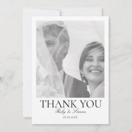 Cartão De Agradecimento Casamento Floral Botânico Elegante