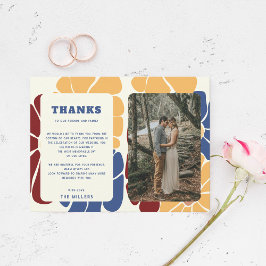 Cartão De Agradecimento Casamento Floral Chic Groovy Boho