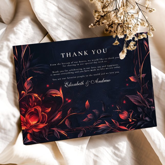 Cartão De Agradecimento Casamento Floral Crest Monogramart Nouveau (Criador carregado)