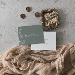Cartão De Agradecimento Casamento Floral de Destino Verde Boho<br><div class="desc">Este cartões de agradecimentos de casamento floral de destino verde é perfeito para um casamento rústico. A design apresenta flores e flores de maçã aquarela em fundo verde.</div>