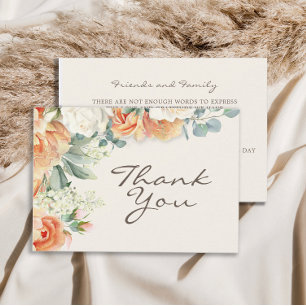 Cartão De Agradecimento Casamento Floral de Eucalipto em Aquarela Branca P