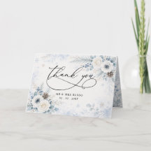 Casamento Floral de Inverno Azul Empoeirado Modern