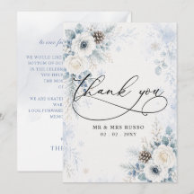 Casamento Floral de Inverno Azul Empoeirado Modern