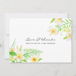 Cartão De Agradecimento Casamento Floral Exótico Frangipani